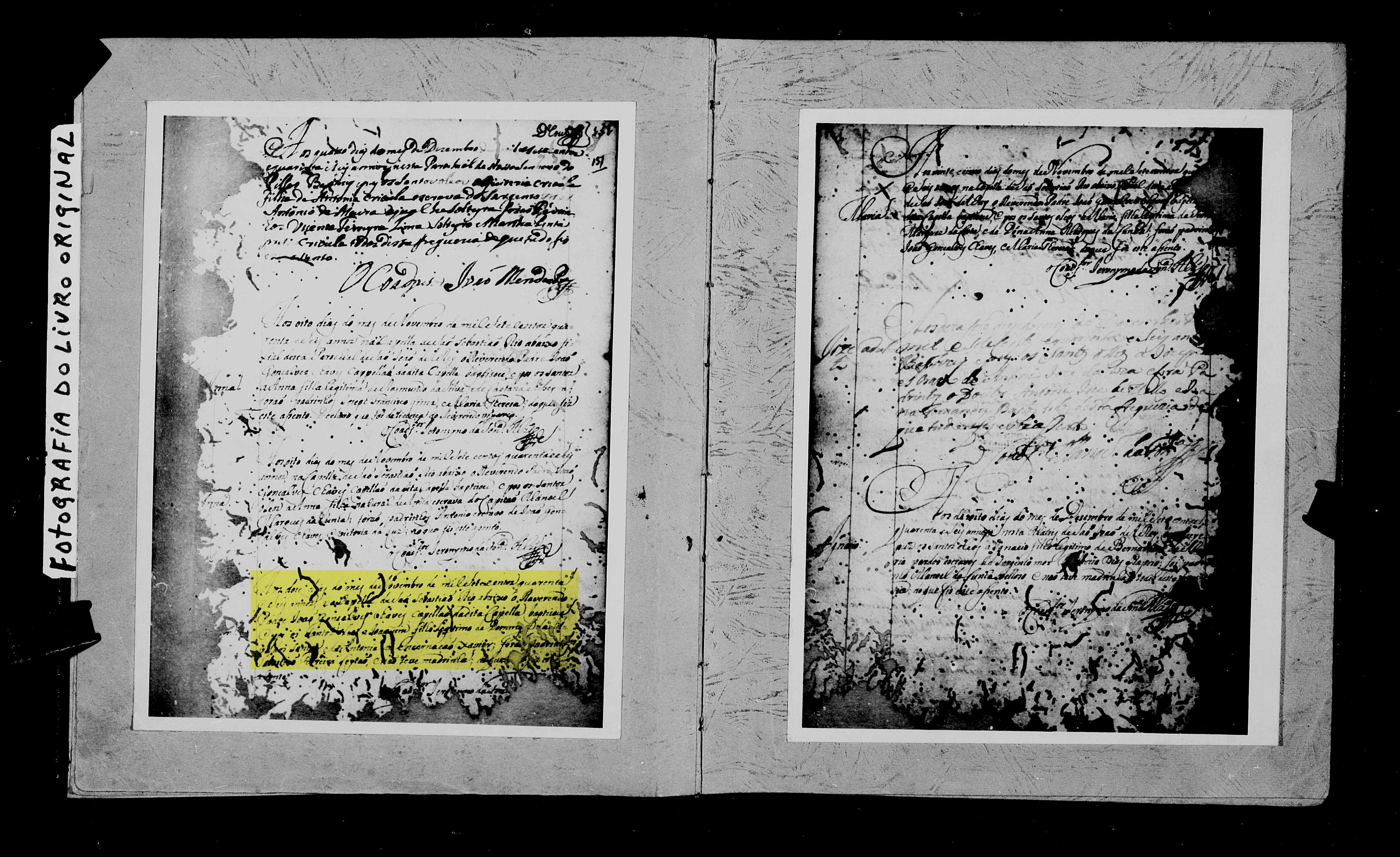 Registro de Batismo - Tiradentes