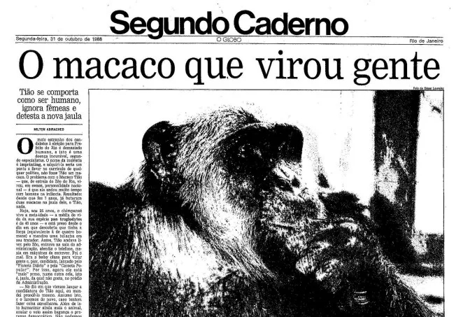 Capa do Segundo Caderno de 31 de outubro de 1988 | Acervo O GLOBO